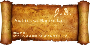 Jedlicska Marietta névjegykártya